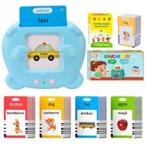 Máquina Leitor Educativo Infantil Com Cartões Voz Bilíngue Português Inglês Para Aprendizado Máquina Leitor Educativo Infantil Com Cartões Voz Bilíngue Português Inglês Para Aprendizado