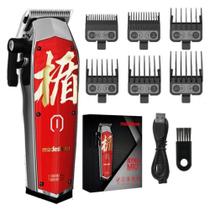 Maquina Madeshow M10 Para Cortar Cabelo Sem Fio Vermelha