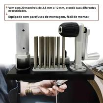 Máquina Manual De Desenho De Fios De Aço Inoxidável Para Fazer Argolas Com 20 Acessórios De Mandril