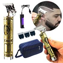 Maquina Maquininha de Cortar Desenhar Cabelo Acabamento Barbeador + Bolsa