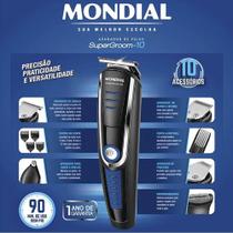 Maquina Para Corte Mondial Super Groom 10 Bg-03 Preto/azul