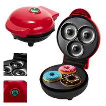 Máquina para Fazer Mini Donuts 3 Rosquinhas Vermelha 110v