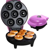Máquina para Fazer Mini Donuts 7 Rosquinhas Rosa 110v