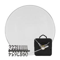 Máquina Para Relógios Com Ponteiros Prata Pequeno Kit 5 Peças + Base Redonda