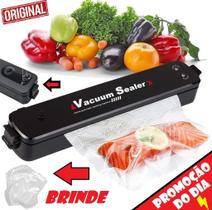 Máquina Para Selar Alimentos Frescos A Vácuo Elétrica Embalar Saco Comida Automática Portátil Doméstica Bivolt 110v/220v