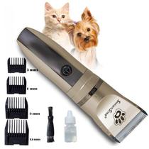 Maquina Para Tosa Pet Cães e Gatos com Pentes Sem fio 8 Pcs