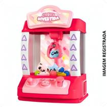 Máquina Pegar Bichinhos Pelúcia ROSA Luz Som Brinquedo Garra Divertida - DM