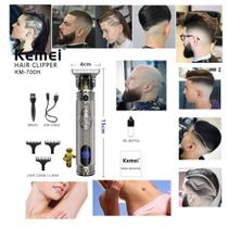 Maquina Perfect Barber Visor Led Top Vintage KM700H Kemei Pro