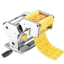 Maquina preparar macarrao 4 tipos de massas em inoxe ravioli dupla cilindro