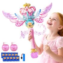 Máquina Princess Bubble Wands Uregoio para crianças com música e luz Máquina Princess Bubble Wands Uregoio para crianças com música e luz