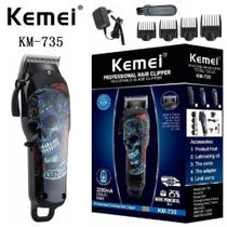 Maquina Profissional 100% Original kemei Km-735 Cortar Cabelo Barba Barbeador