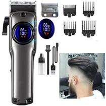 Máquina Profissional Barbearia Cabelo Barba Recarregável Usb