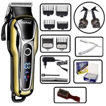 Maquina Profissional Boa Oportunidade Bivolt Barbeiro Barba Resistente - Kemei Profissional