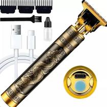 Máquina Profissional Corte Cabelos Barba Desenhos Lâminas Aço Carbono Dragon