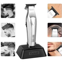 Maquina Profissional Kemei 3023-702 Recarregavel Bivolt Corte Preciso Uso Diario Em Estoque