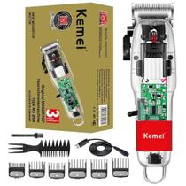 Máquina Profissional Kemei Clipper Cabelo Transparente Máquina Profissional Kemei Clipper Cabelo Transparente