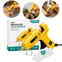 Máquina Profissional Pistola de Cola Quente 120W ou 20W + 10 Bastões 110V 220V Secagem Rápida Máquina Profissional Pistola de Cola Quente 120W ou 20W + 10 Bastões 110V 220V Secagem Rápida