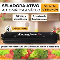 Máquina Seladora de Alimentos a Vácuo Compacta e Eficaz Bivolt Máquina Seladora de Alimentos a Vácuo Compacta e Eficaz Bivolt