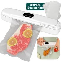 Maquina Seladora Embaladora De Alimentos A Vácuo Com Timer Digital 10 Sacos De Reposição Top