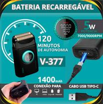 Máquina Shaver Barbeador VGR V-377 Motor 9.000 RPM Com 21 Velocidades E Carcaça em Metal Com Display Digital