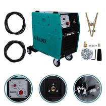 Máquina Solda Elétrica Mig Mag Vulcano 280A Balmer Profissional 280 Amperes Ferro Alumínio Trifásica