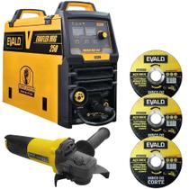 Máquina Solda EVAFLEX MIG-250 com Esmerilhadeira 850W EV850 e 3 Discos EVALD Máquina Solda EVAFLEX MIG-250 com Esmerilhadeira 850W EV850 e 3 Discos EVALD