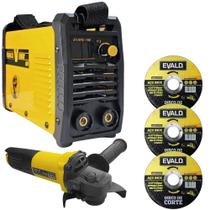 Máquina Solda Inversora EVARC-160 com Esmerilhadeira 850W EV850 e 3 Discos EVALD Máquina Solda Inversora EVARC-160 com Esmerilhadeira 850W EV850 e 3 Discos EVALD