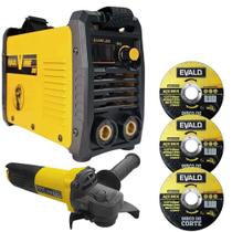 Máquina Solda Inversora EVARC-200 com Esmerilhadeira 850W EV850 e 3 Discos EVALD