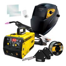 Maquina Solda Inversora Mig 160A Sem Gás 3 em 1 Tig Eletrodo - Super Tork CIMETS-7160-220V