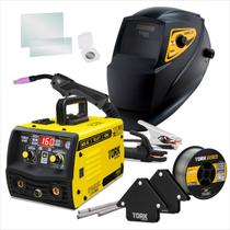 Maquina Solda Inversora Mig Sem Gás 160a Tig Mma Trisolda + Máscara 4K Maquina Solda Inversora Mig Sem Gás 160a Tig Mma Trisolda + Máscara 4K