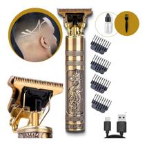 Maquina T9 Dragon Retro Ultra Afiado Barba Profissional Gold