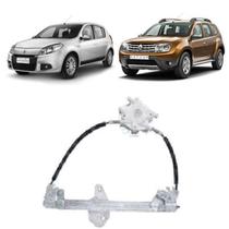 Maquina Vidro Eletrico Dianteira Duster 2011 Em Diante Sandero Ate 2014 4P LE Fixacao Mabuchi 8 dentes Sem Motor 8200603858Sm 8200603862Sm