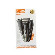 Maquininha 3 em 1 bivolt barbeador elétrico, aparador de pelos e máquina de barbear, brinde incluso