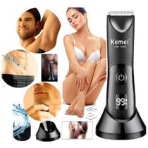 Maquininha Cortar Cabelo Acabamento Aparador de Pelos Profissional Kemei 1840 LCD