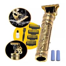 Maquininha de Acabamento Dourada Dragão com Bateria Recarregável para Barbeiro Aparador Leve Maquininha de Acabamento Dourada Dragão com Bateria Recarregável para Barbeiro Aparador Leve