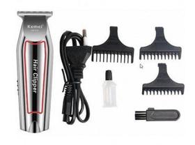 Maquininha De Cortar Cabelo E Aparar Barba E Acabamento S/ Fio Recarregável