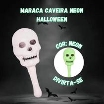 Maraca Caveira Neon Halloween - Brasilfelx