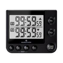Maratona de temporizador digital duplo de 100 horas com alarme preto Maratona de temporizador digital duplo de 100 horas com alarme preto