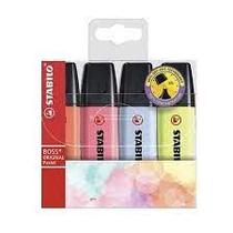 Marca Texto 04 Cores Stabilo Boss Pastel