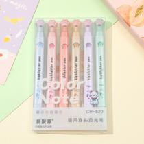 Marca Texto 2 Pontas Patinha - Estojo com 6 Cores Pastel