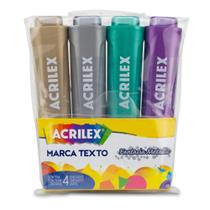 Marca Texto 4 Cores Fantasia Metallic Acrilex