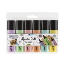 Marca texto 6 cores pastel Brw