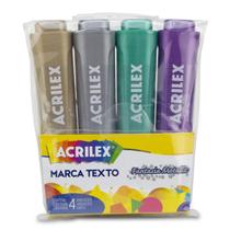 Marca Texto Acrilex Fantasia Metallic com 4 Cores - 06709