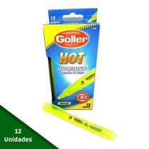 Marca Texto Amarelo Fluorescente Caixa Com 12 Canetas - GÖLLER Marca Texto Amarelo Fluorescente Caixa Com 12 Canetas - GÖLLER