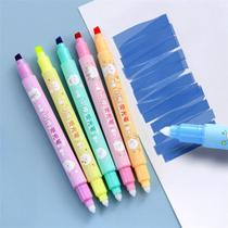 Marca Texto Apagável 6 Cores Kawaii Escolar 2 Pontas Cores Sortidas