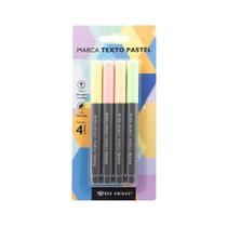 Marca Texto Bee Unique Pastel Redonda 04 Cores