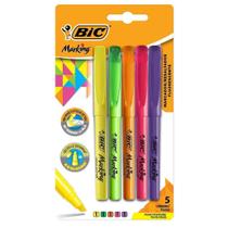 Marca Texto Bic Marking 5 Cores Fluorescentes C/5 Unidades