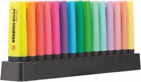 Marca Texto Boss 15 Cores 9 Fluo+ 6 Pastel+1 Deskset Marca Texto Boss 15 Cores 9 Fluo+ 6 Pastel+1 Deskset