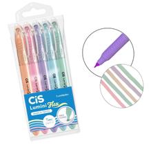 Marca Texto Cis Lumini Flex Estojo c/5 Cores Pastel Marca Texto Cis Lumini Flex Estojo c/5 Cores Pastel