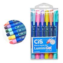 Marca Texto Cis Lumini Gel Pastel com 6 Cores